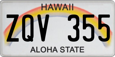 HI license plate ZQV355