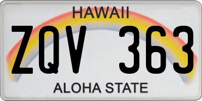HI license plate ZQV363