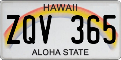 HI license plate ZQV365