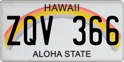 HI license plate ZQV366