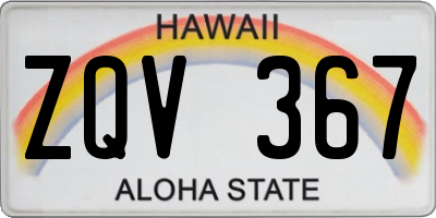 HI license plate ZQV367