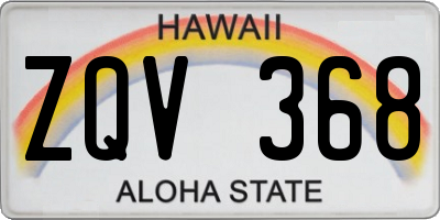 HI license plate ZQV368