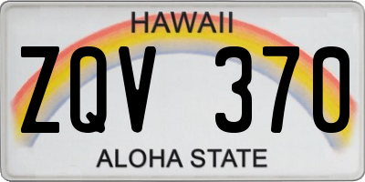 HI license plate ZQV370