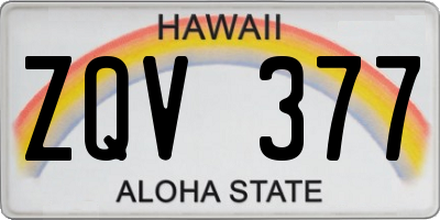 HI license plate ZQV377