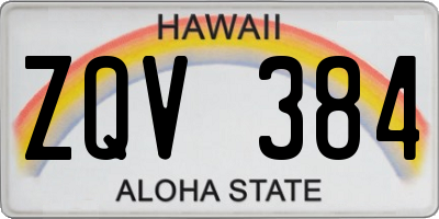 HI license plate ZQV384