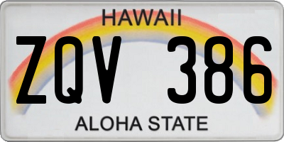 HI license plate ZQV386