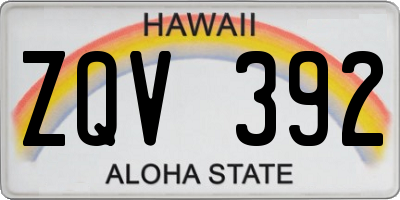 HI license plate ZQV392