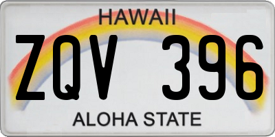 HI license plate ZQV396