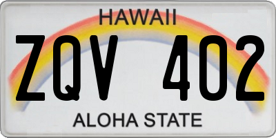 HI license plate ZQV402