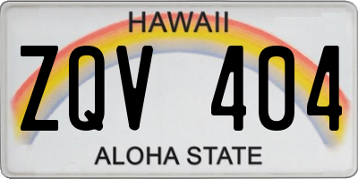 HI license plate ZQV404