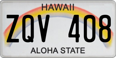 HI license plate ZQV408