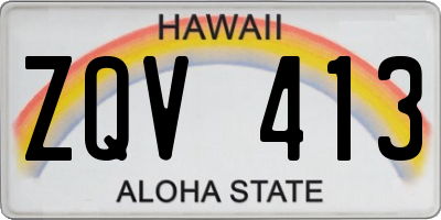HI license plate ZQV413