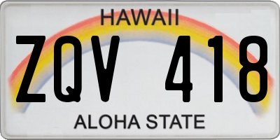 HI license plate ZQV418