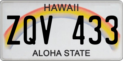 HI license plate ZQV433