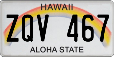 HI license plate ZQV467