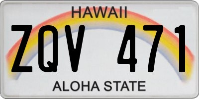 HI license plate ZQV471