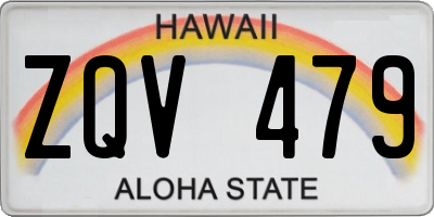 HI license plate ZQV479