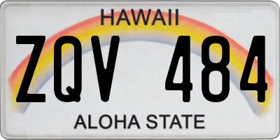 HI license plate ZQV484