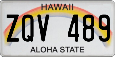 HI license plate ZQV489