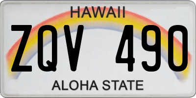 HI license plate ZQV490