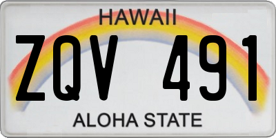 HI license plate ZQV491