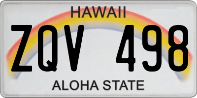 HI license plate ZQV498