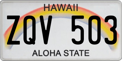 HI license plate ZQV503