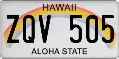 HI license plate ZQV505