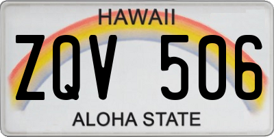 HI license plate ZQV506