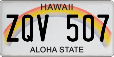 HI license plate ZQV507