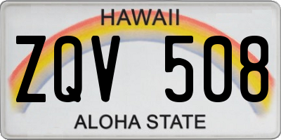 HI license plate ZQV508