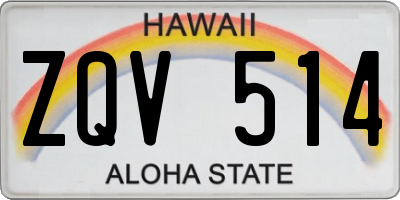HI license plate ZQV514