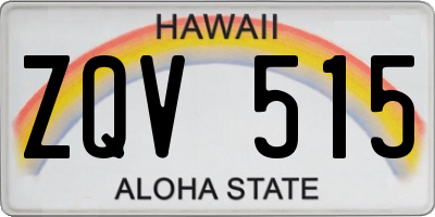 HI license plate ZQV515
