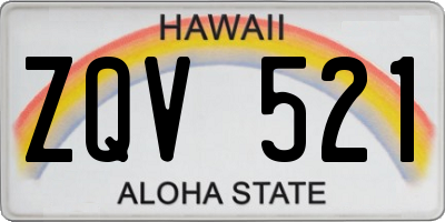 HI license plate ZQV521