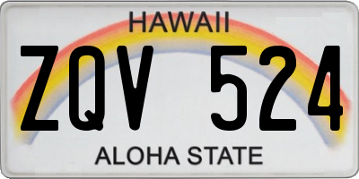 HI license plate ZQV524