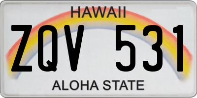 HI license plate ZQV531