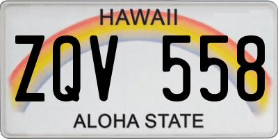HI license plate ZQV558