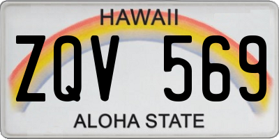 HI license plate ZQV569
