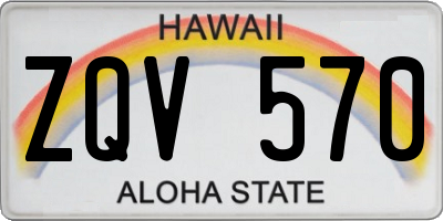 HI license plate ZQV570