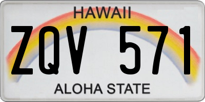 HI license plate ZQV571