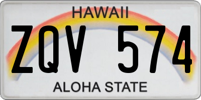 HI license plate ZQV574