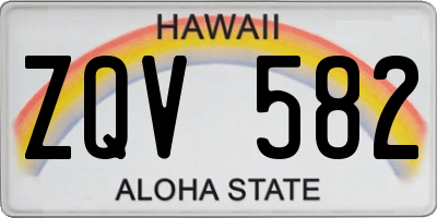 HI license plate ZQV582