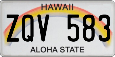 HI license plate ZQV583