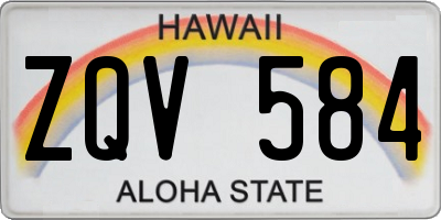 HI license plate ZQV584
