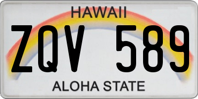 HI license plate ZQV589