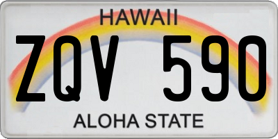 HI license plate ZQV590