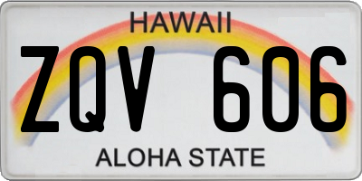 HI license plate ZQV606