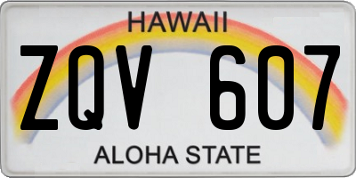 HI license plate ZQV607