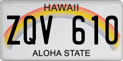 HI license plate ZQV610