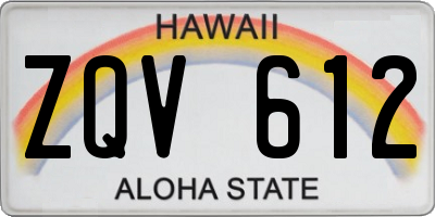 HI license plate ZQV612